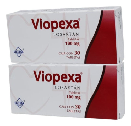 Dos Cajas De Viopexa Losartán 100mg 30 Tabletas