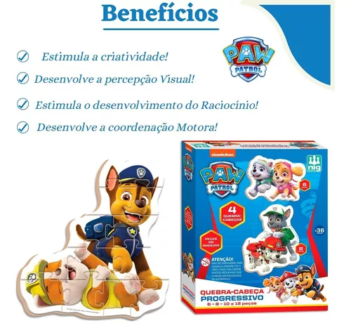 Quebra Cabeca Infantil Gigante Patrulha Canina Nig Baby 687