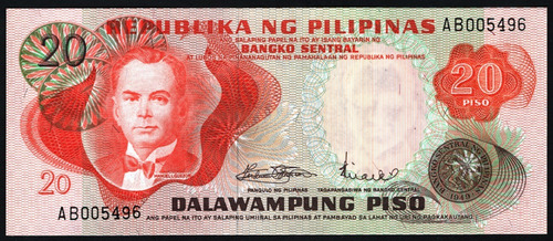 Filipinas Billete De 20 Piso Del Año 1969 Sin Circular 