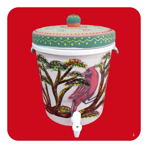 Imagen 1 de 3 de Dispensador De Agua Con Tapa Engobe 10 Litros 30x26 Cm M1