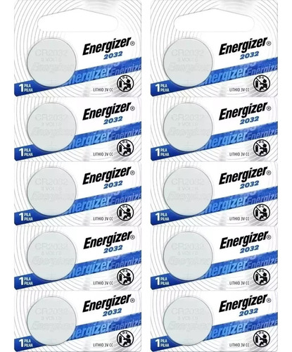 10 X Pila Energizer Para Alarmas 2032 Pila Botón 3 V