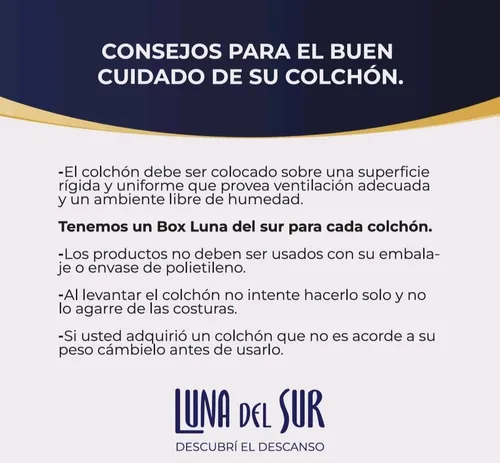 Colchón Queen Resorte Onix Con Pillow Luna Del Sur