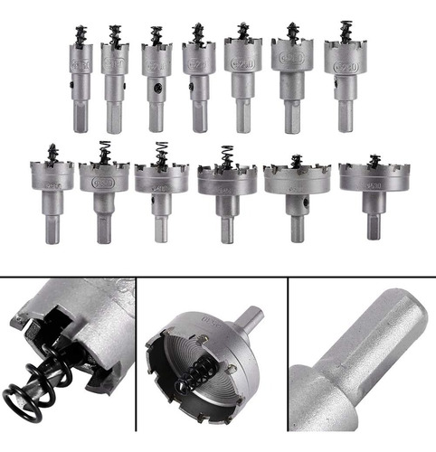 13 Brocas Sierras Corta Circle Metal 16-53 Mm Hss Acero Inox