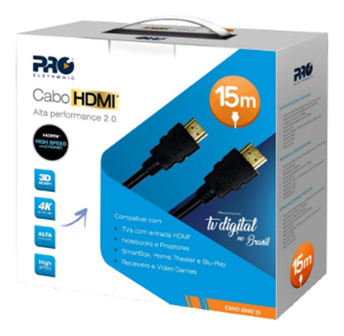 Cabo Hdmi Macho X Macho 2.0 Para Instalaçoes De Casas