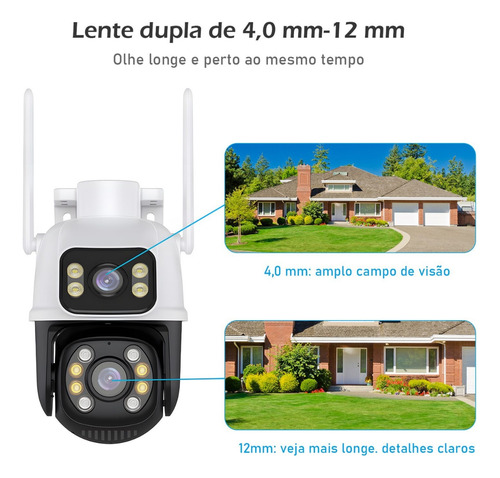 Câmera De Segurança Dupla Wi-fi Smart Angulo Duplo 3mp Icsee