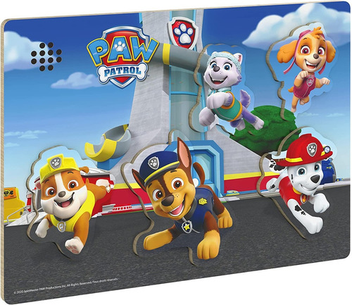 Rompecabezas 5 Piezas Sonidos Madera Multicolor Paw Patrol