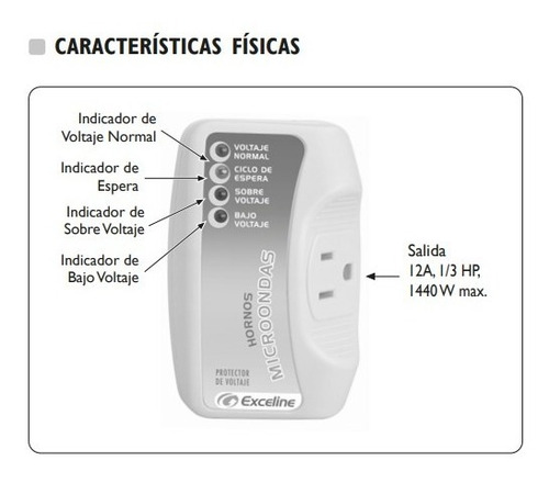 Protector De Voltaje Exceline Para Hornos Microondas 120v