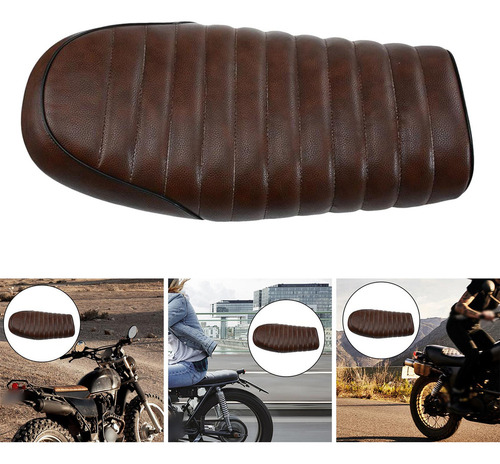 , Marrón Moto Café Racer Asiento Retro Asiento Plano .