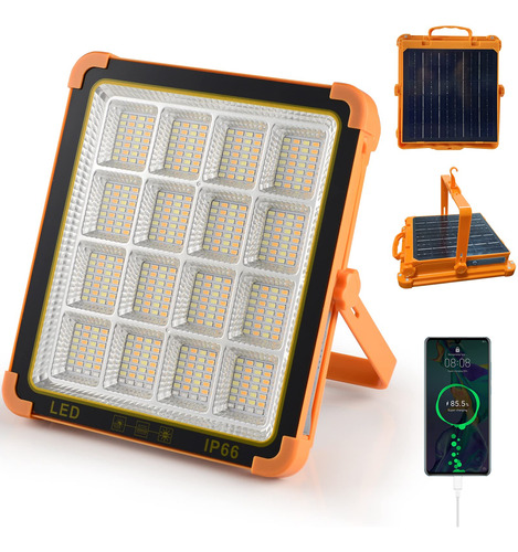 Luz Trabajo Led Recargable Solar Portatil Lumene Bateria Mah