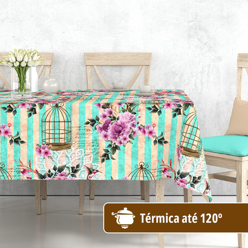 2 Toalhas Mesa Térmica 120c + Grossa Plástica Jolie 70x70 Cor Estampado