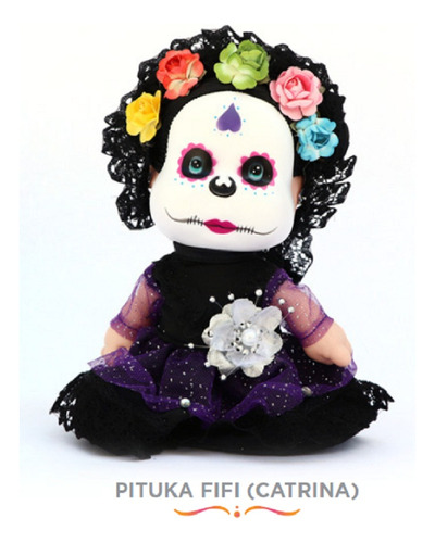 Paquete De 4 Muñecas Catrinas Pitukas Para Día De Muertos