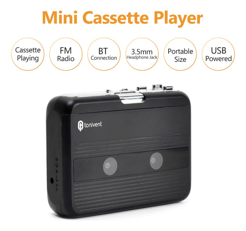 Rádio Fm De Gravação De Fita Mini Cassette Player Com 3,5 Mm