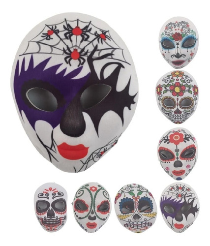 Máscara Catrina Calaca Mexicana Dia De Los Muertos Halloween