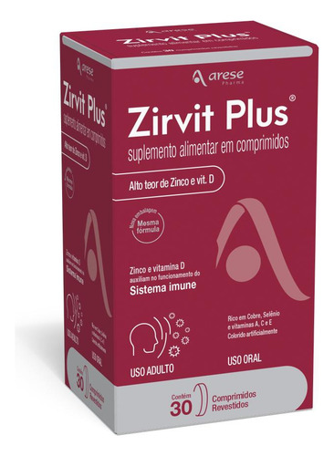 Zirvit Plus Caixa 30 Comprimidos - Arese