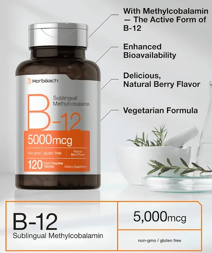 Suplemento B12 Sublingual Vitamina B12 Methylcobalamin Metil B12 Metilcobalamina Methyl B12 Veganos Rapido Vitamina B12 Sistema Nervioso B12 Próstata