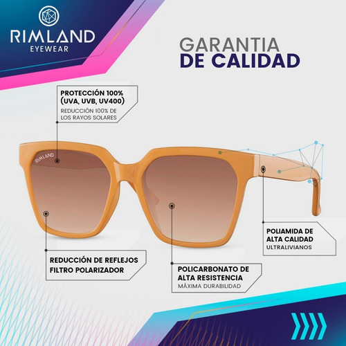Imagen 6 de 8 de Anteojos De Sol Lentes De Sol Rimland Dolphin Caramelo
