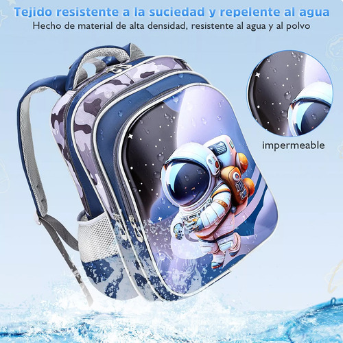 Kit De Mochila Escolar 3d Moda Para Niña Y Niño Con 6 Ruedas, Mochilas Impermeable Con Bolsa De Almuerzo Y Bolsa De Papelería, Mochilas Trolley
