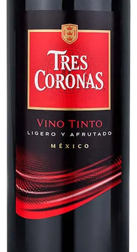 Pack De 6 Vino Tinto Tres Coronas Afrutado 750 Ml