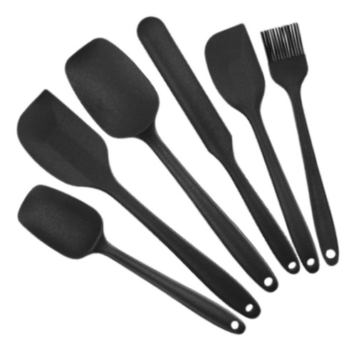 I Juego De Espátula De Silicona De 6 Piezas, Espátula Negro