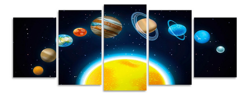 Cuadro Sistema Solar Planetas Galaxia Astrologia Universo Full Color Negro