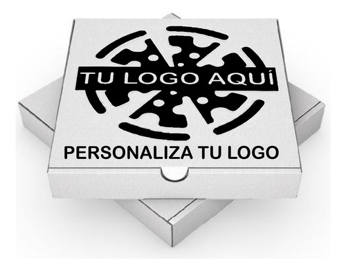 100 Cajas Blanca Pizza Personalizada Tu Logo 30 Cm Corrugado