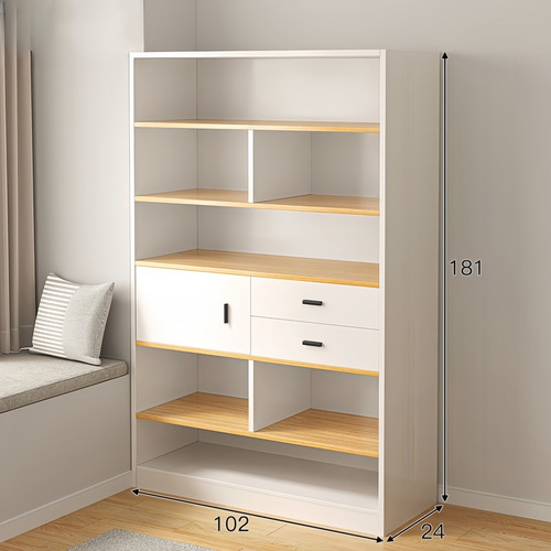 Librería De Madera Minimalista Multifuncional De 5 Niveles