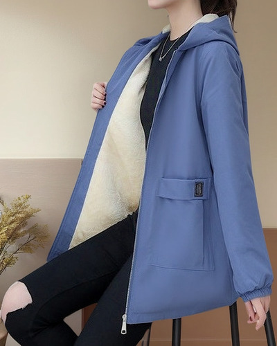A Chamarra Polar Para Mujer, Abrigos Largos Con Capucha