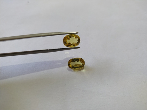 Berilo, Heliodoro Amarelo Extra Natural 02 Ovais 3,5 Ct. Amarelo Forte