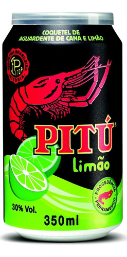 Kit Bebida Pitú Limão Aguardente 12 Latas 350ml