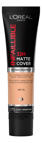 Base de maquillaje líquida L'Oréal Paris 32h Infallible Matte Cover 32H Infallible Matte Cover tono 175 cool - 30mL 43g