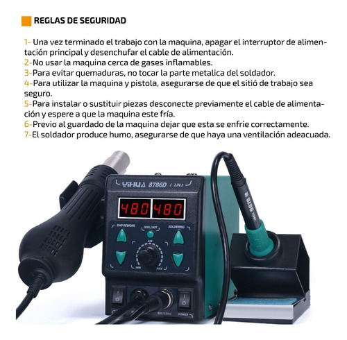 Imagen 6 de 9 de Estacion De Soldado Pistola Aire Smd Soldador Apagado Auto