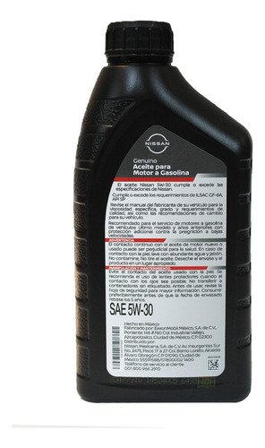 Kit 4l Aceite Y Filtro Sintetico Nissan 5w30 Pick Up 2002