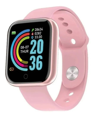 Smartwatch Smart Bracelet D20 1 1.3  Color De La Malla Rosa Color De La Caja Negro