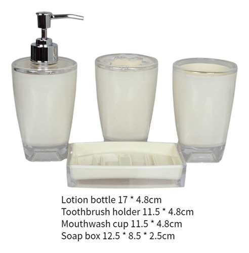 4x Dispensador De Loción, Soporte Para Cepillo De Dientes,