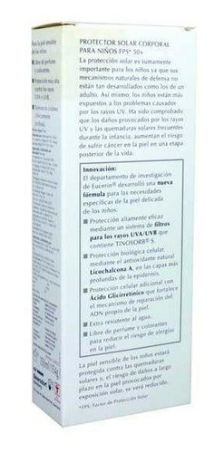 Imagen 4 de 4 de Eucerin Sun Loción Niños Fps 50 Plus Con 150 Ml
