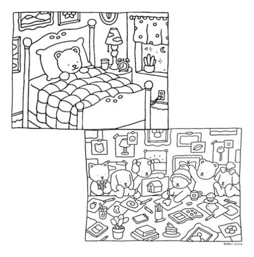 Livro De Colorir Bobbie Goods Capa Dura 50 Folhas Com Acetato + Kit Com 24 Canetinhas Touch Ponta Dupla Coloridas + Brinde Chaveiro- Ideal Relaxamento Estimula Criatividade Infantil Presente Crianças