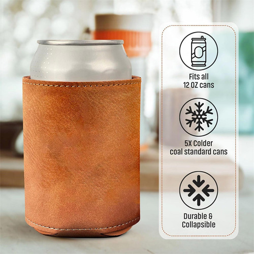 Capa De Garrafa De Cerveja Em Lata Para Bebidas Em Couro, La