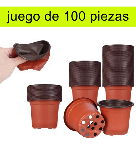 Macetas Redondo Flexible 12x10cm Terracota, Pack 100 Piezas