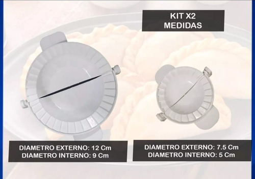 Combo 2 Cierra Empanadas 12 Cm Molde Cerradora Repulgadora Blanco
