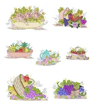 Comprar Matrizes De Bordado Sexta Com Frutas E Flores 7 Matrizes 