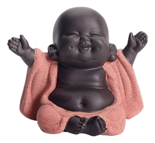 Pequeña Cerámica Sonriente Maitreya Estatua De Buda Feliz