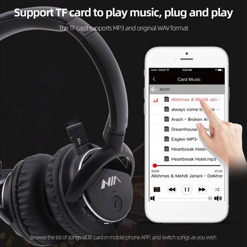 I Fones De Ouvido Q1 Micrófono Nia Radio Cableado Plegable