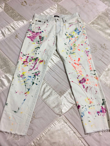Polo Ralph Lauren Jeans Para Dama Talla 26 Blancos Decorados