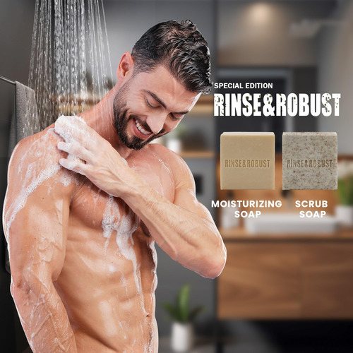 Jabón En Barra Para Hombre Rinse & Robust, Jabón En Barra De