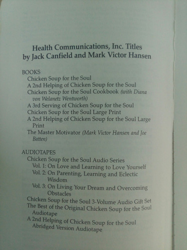 Books In English: Chicken Soup For The Soul 2 (Usado)