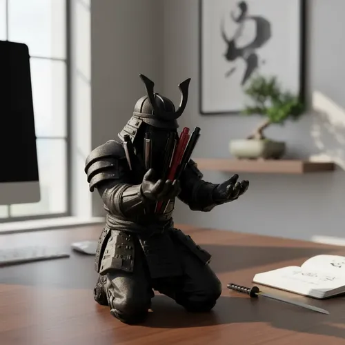 Porta Canetas Samurai Decorativo Organizador Geek Mesa