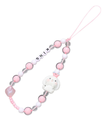 Cordón De Cuentas Para Teléfono, 22 Cm Cachorro Y Letras