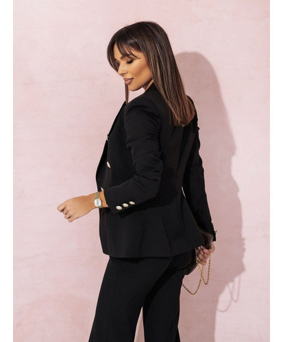Blazer Para Mujer Slim Fit De Oficina Con Solapa Y Botones