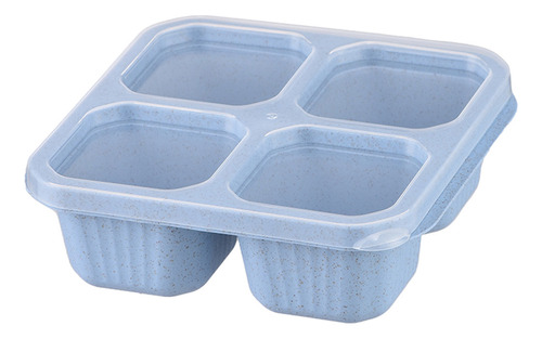 Caja Bento De 4 Compartimentos, Recipiente Reutilizable Para