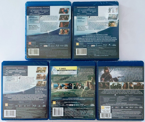 Blu-ray Piratas Do Caribe Coleção Completa Lacrado Original